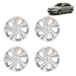 Premium Quality Car Full Wheel Cover Caps Clip Type 14 Inches (Corona) (Silver) For Etios