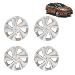 Premium Quality Car Full Wheel Cover Caps Clip Type 14 Inches (Corona) (Silver) For Fiesta