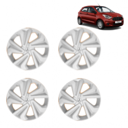 Premium Quality Car Full Wheel Cover Caps Clip Type 14 Inches (Corona) (Silver) For Figo