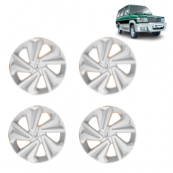 Premium Quality Car Full Wheel Cover Caps Clip Type 14 Inches (Corona) (Silver) For Qualis