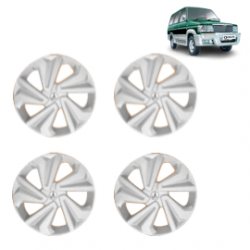 Premium Quality Car Full Wheel Cover Caps Clip Type 14 Inches (Corona) (Silver) For Qualis 5 Spoke