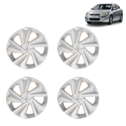 Premium Quality Car Full Wheel Cover Caps Clip Type 14 Inches (Corona) (Silver) For Verna Fluidic