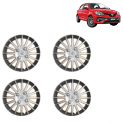 Premium Quality Car Full Wheel Cover Caps Clip Type 15 inches (38.1 cm) (Camry A) (Double Colour Silver-Black) For Etios Liva