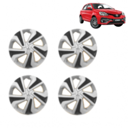 Premium Quality Car Full Wheel Cover Caps Clip Type 15 inches (38.1 cm) (Corona C) (Double Colour Silver-Black) For Etios Liva