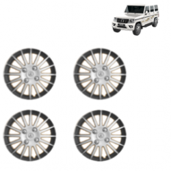 Premium Quality Car Full Wheel Cover Caps Clip Type 15 Inches (Camry A) (Double Colour Silver-Black) For Bolero