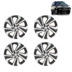 Premium Quality Car Full Wheel Cover Caps Clip Type 15 Inches (Corona A) (Double Colour Silver-Black) For Safari / Safari Dicor