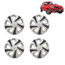 Premium Quality Car Full Wheel Cover Caps Clip Type 15 Inches (Corona C) (Double Colour Silver-Black) For Etios Liva