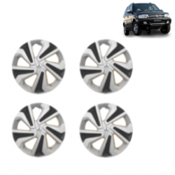 Premium Quality Car Full Wheel Cover Caps Clip Type 15 Inches (Corona C) (Double Colour Silver-Black) For Safari / Safari Dicor