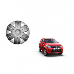 Premium Quality Car Full Wheel Cover Caps Silver OE Type 12 Inches Press Type Fitting For - Alto 800 (Set of 4)