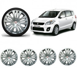 Premium Quality Car Full Wheel Cover Caps Silver OE Type 13 inches (33.02 cm) Press Type Fitting For  Ertiga (Set of 4)