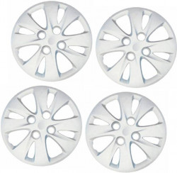 Premium Quality Car Full Wheel Cover Caps Silver OE Type 13 Inches Bolt Type Fitting For – i10 Type 2/ Type 3 (Set of 4)
