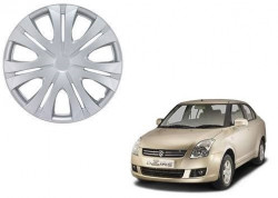 Premium Quality Car Full Wheel Cover Caps Silver OE Type 13 Inches Press Type Fitting For - Swift Dzire Type 1 (Set of 4) 