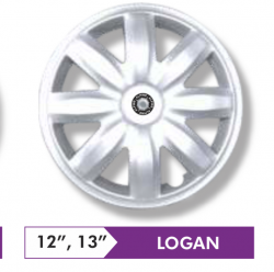 Premium Quality Car Full Wheel Cover Caps Silver OE Type 14 inches (35.56 cm) Press Type Fitting For - Mahindra Logan (Set of 4)