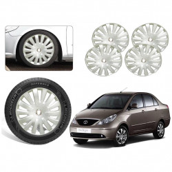 Premium Quality Car Full Wheel Cover Caps Silver OE Type 14 Inches Press Type Fitting For – Manza (Set of 4)