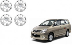 Premium Quality Car Full Wheel Cover Caps Silver OE Type 15 inches (38.1 cm) Press Type Fitting For Innova Type 1 (Set of 4)