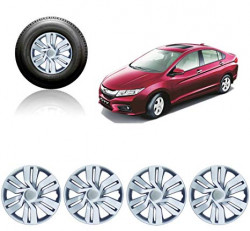 Premium Quality Car Full Wheel Cover Caps Silver OE Type 15 Inches Bolt Type Fitting For – Honda City iVTEC (Set of 4)