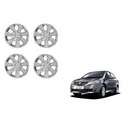 Premium Quality Car Full Wheel Cover Caps Silver OE Type 15 Inches Press Type Fitting For - SX4 (Set of 4)