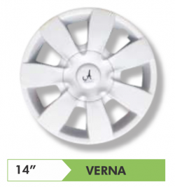 Premium Quality Car Full Wheel Cover Silver OE Type 14 inches (35.56 cm) Press Type Fitting For Verna / Verna Fluidic (Set of 4)