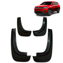 Premium Quality Non Breakable Plastic Car Mud Flaps for Jeep Compass (Set of 4)