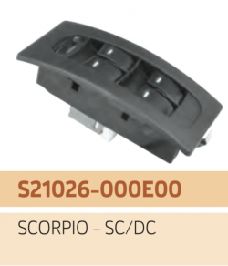 UNO MINDA S21026 Power Window Switch Driver Side(4) With Window Lock Scorpio Sc/Dc (Black Finish) 