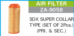 Zip ZA-9058 Air Filter 3Dx Super Collar Type Set Of 2Pcs.(Pri. & Sec.) 