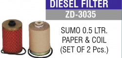 Zip ZD-3035 Diesel Filter Sumo 0.5 Ltr. Paper & Coil (Set Of 2 Pcs.) 