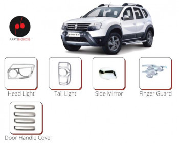 Alpine Premium Chrome Accessories Combo Kit For Duster Type 2 (Set Of 5)