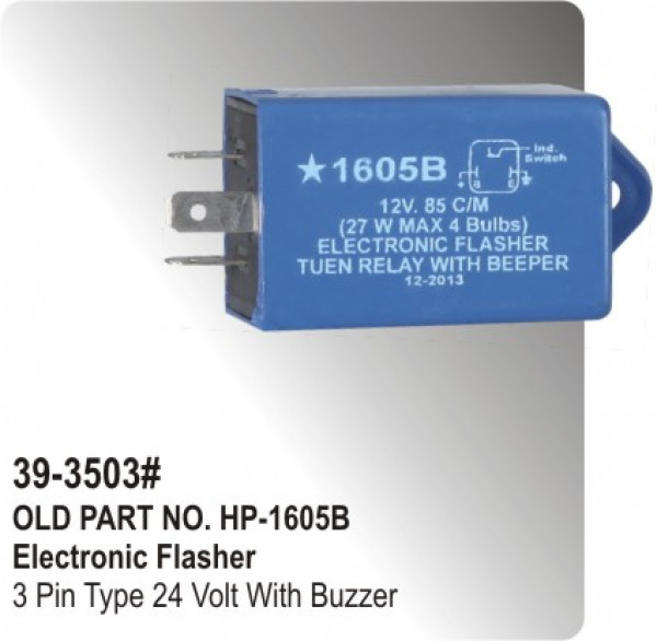 Electronic Flasher 3 Pin Type 12 Volt With Buzzer (HP393503) for