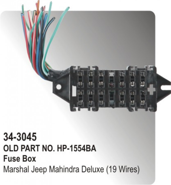 Fuse Box Marshal Jeep Mahindra Deluxe (19 Wires) (HP-34-3045) for Mahindra  Jeep, Marshal | Parts Big Boss