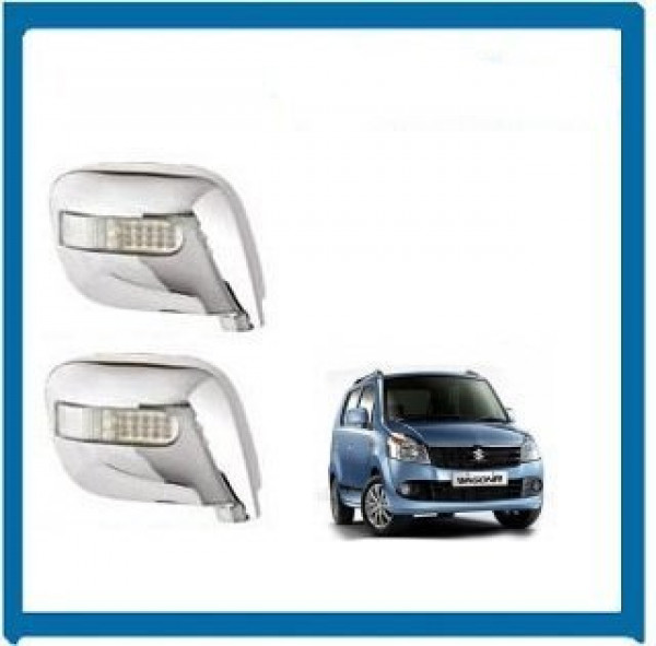 EPE Side Door Mirror Cover Chrome with Blinker Indicator Set of 2 Wagon R Type 1 Type 2 for Maruti Suzuki Wagon R Parts Big Boss