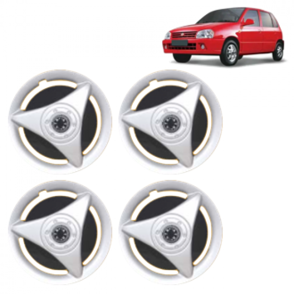 Premium Quality Car Full Wheel Cover Caps Clip Type 12 Inches ATR Double Colour Silver Black For Zen