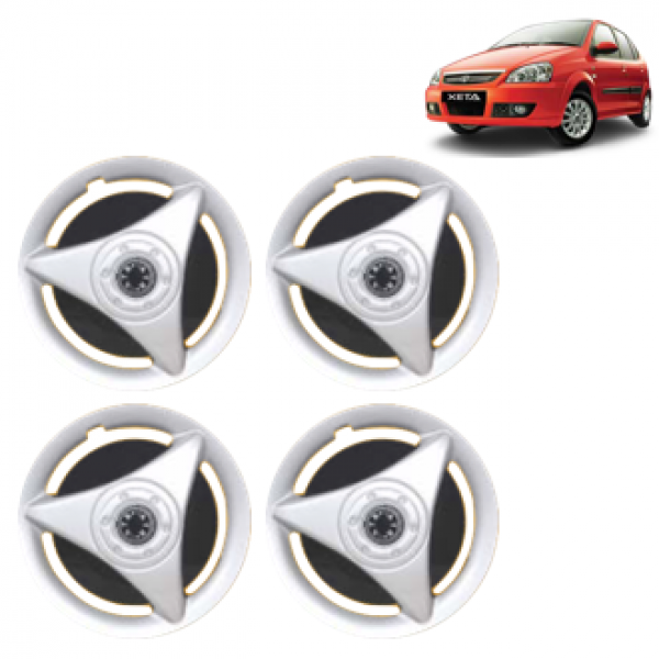 Premium Quality Car Full Wheel Cover Caps Clip Type 13 Inches ATR Double Colour Silver Black For Indica V3