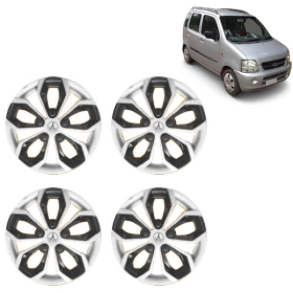 Premium Quality Car Full Wheel Cover Caps Clip Type 13 Inches Fury Double Colour Silver Black For Wagon R