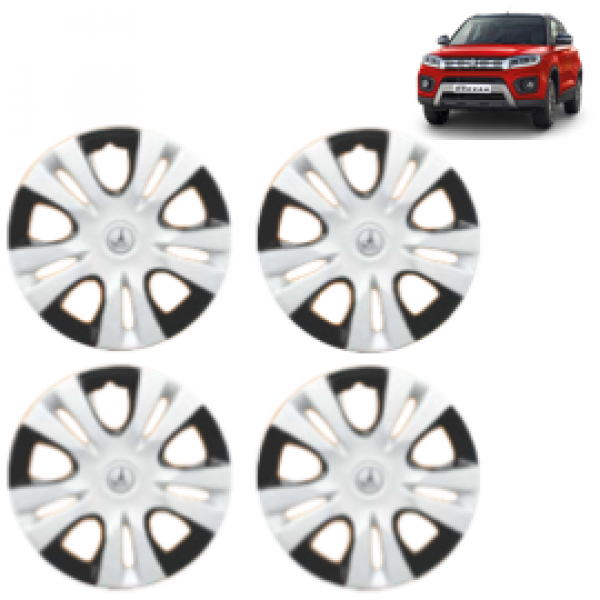 Premium Quality Car Full Wheel Cover Caps Clip Type 13 Inches Puma D C Double Colour Silver Black For Brezza