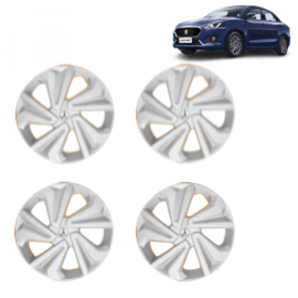 Premium Quality Car Full Wheel Cover Caps Clip Type 14 Inches Corona Silver For Swift Dzire 2015 Onwards