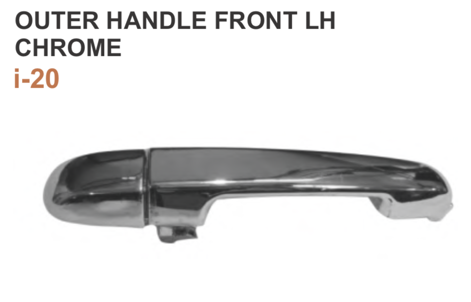 Car International Outer Door Handle I20 Front Left Chrome CI9063L for