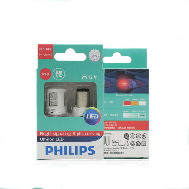 PHILIPS LED P21/5W S25 1157 11499ULR Ultinon LED Red Color Car Turn Signal  Indicators Light Fog Lamp Reversing Light (Set of 2) for