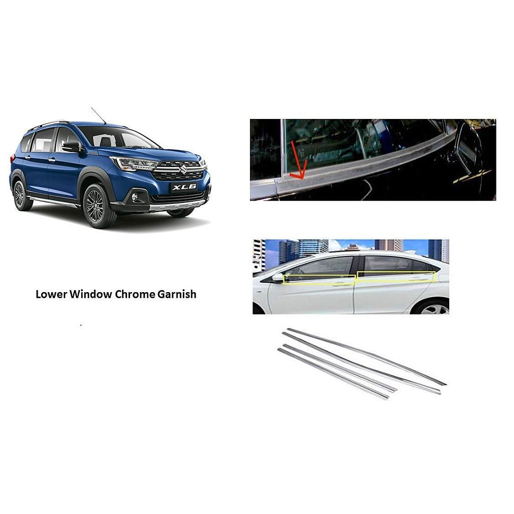 Alpine Premium Quality Car Outer Door Window Glass Beading Garnish Weatherstrip Chrome XL6 Set of 4