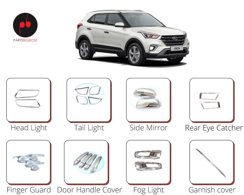 Alpine Premium Chrome Accessories Combo Kit For Type 1 (Set 8) Hyundai | Parts Big Boss